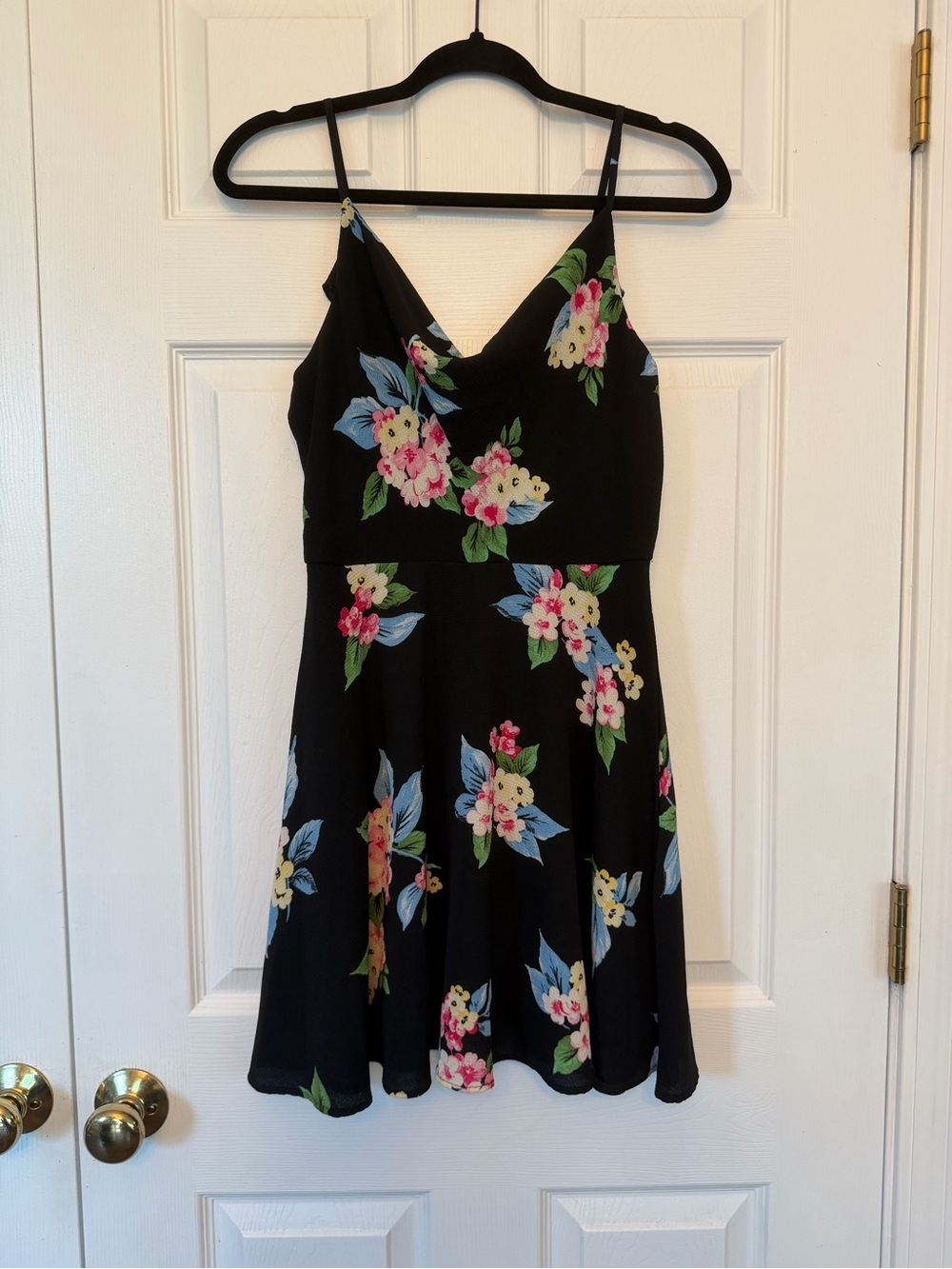 B. Darlin Black Dress with Floral Accents